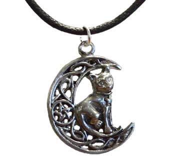 Celtic Moon & Cat amulet - Click Image to Close