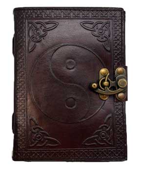 Ying Yang leather blank book w/ latch