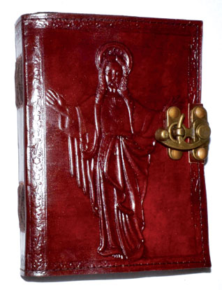 Jesus leather blank book w/ latch