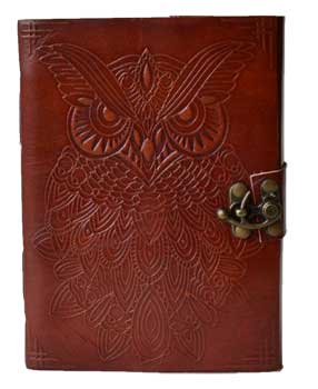 Owl leather w/ latch - Click Image to Close