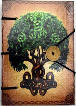 Brigid Ashwood Tree of Life journal 4 1/2" x 6 1/2" handmade parchment - Click Image to Close