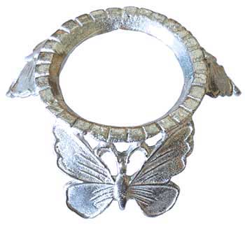 Silver Plated Butterfly crystal ball stand - Click Image to Close