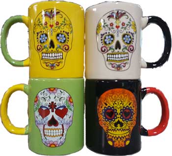 Set of 4 Day Dead Mugs - Click Image to Close
