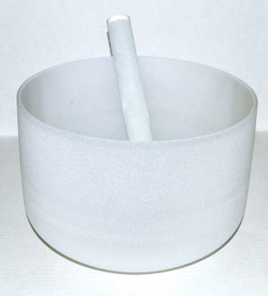 10" Off White Crystal Singing Bowl - Click Image to Close