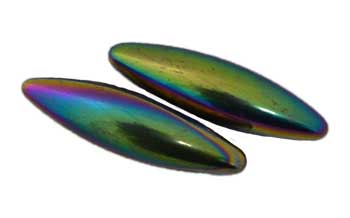 60mm Rainbow Magnetic Hematite Oval pair - Click Image to Close