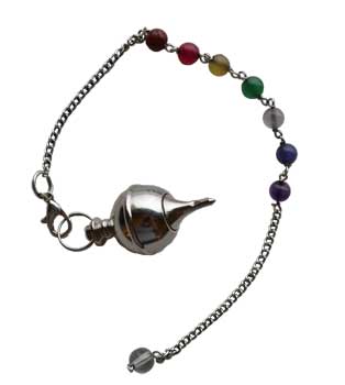 7 Chakra silver plated pendulum - Click Image to Close