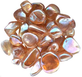 1 lb Gold AB electroplated tumbled stones