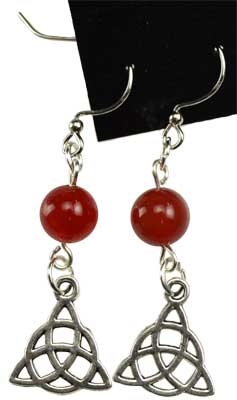 Carnelian Triquetra earrings - Click Image to Close