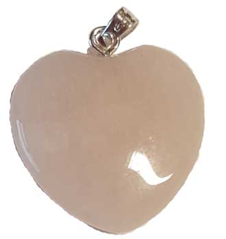 3/4" (20mm) Rose Quartz heart - Click Image to Close