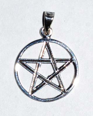 3/4" Pentagram sterling - Click Image to Close