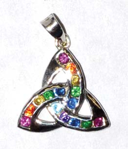 3/4" Triquetra, Rainbow sterling - Click Image to Close
