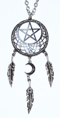 4 1/4" Pagan Dream Catcher pewter - Click Image to Close