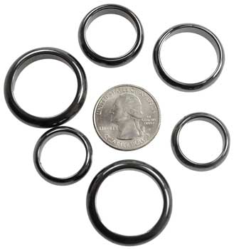 6mm Magnetic Hematite rings 50/bag