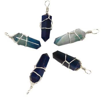 Wire Wrapped Blue Onyx point - Click Image to Close