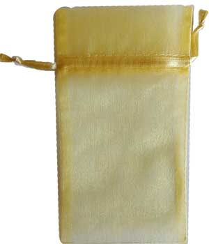 3" x 4" Gold organza pouch - Click Image to Close