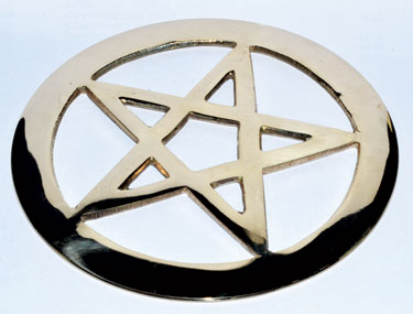 Brass Cut-Out Pentagram 4" - Click Image to Close