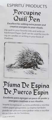 Porcupine Quill Pen - Click Image to Close