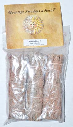 Mountain Sage Dragon's Blood Sage smudge stick 3-pack 4" - Click Image to Close