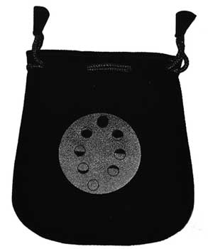 Moon Phases Velveteen Black Bag 5" - Click Image to Close