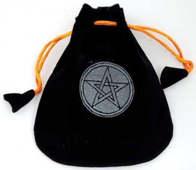Pentagram Velveteen Black Bag 5" - Click Image to Close