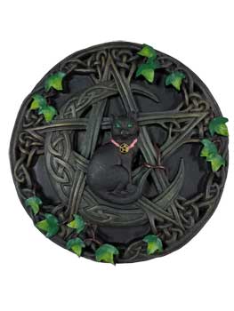 Cat and Pentagram wall plaque 7 1/2" - Click Image to Close