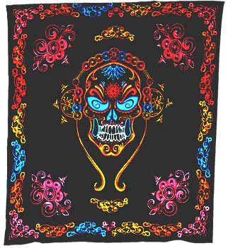 84" x 96" Skull tapestry - Click Image to Close