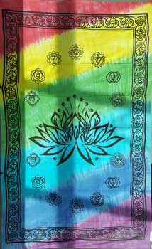 72" x 108" Lotus Chakra tapestry - Click Image to Close